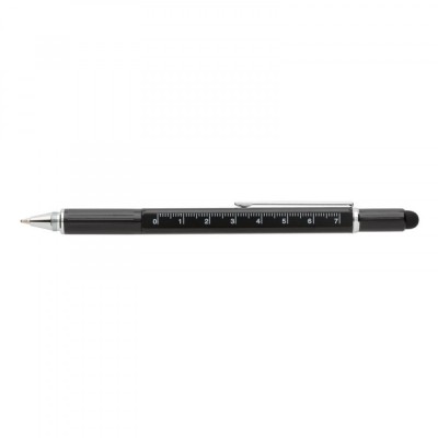 Pix multifunctional, Ronic, rigla 7 cm, 2 capete surubelnita, touchscreen, functie poloboc, negru foto