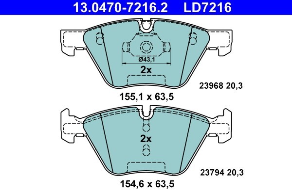 ATE 13.0470-7216.2 ATE Ceramic set placute frana,frana disc