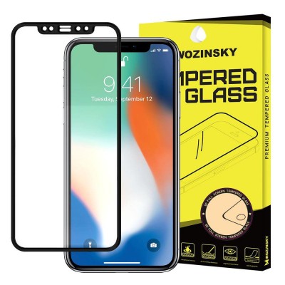 Folie Protectie Ecran WZK pentru Apple iPhone XS Max/ Apple iPhone 11 Pro Max, Sticla securizata, Full Face, Full Glue, Neagra foto