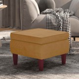 vidaXL Scaun cu picioare din lemn, maro, catifea 329465