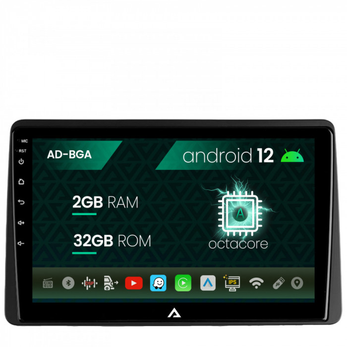 Navigatie Dacia Duster (2018-2021), Android 12, A-Octacore 2GB RAM + 32GB ROM, 9 Inch - AD-BGA10002+AD-BGRKIT374