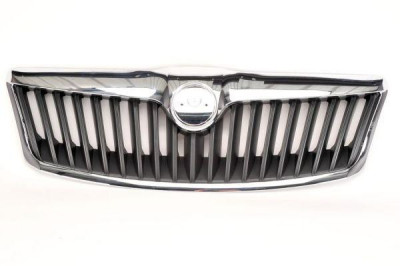 Grila radiator Skoda Octavia 2 Sedan, Combi 1Z 10.2008-12.2013 , masca completa cu element cromat fara emblema , Facelift 1Z0853661A foto
