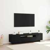 VidaXL Dulap TV cu lumini LED Negru și Stejar 160x35x40 cm din Lemn