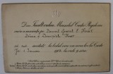 MARESALUL CURTII REGALE ROMANE - INVITATIE DIN INALT ORDIN PENTRU DL. GENERAL ENRIC HERKT CU FAMILIA , LA BALUL CURTII DIN DATA DE 1 IANUARIE 190