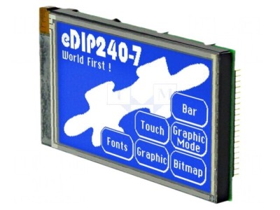 Afișaj LCD Grafic 240x128 STN Negative Albastru 113x70mm foto