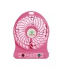 Ventilator Portabil LED Roz cu Baterie 18650 & Cablu USB, KIK, Mini Ventilator Reincarcabil