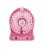 Ventilator LED portabil, cu baterie 18650 si cablu de incarcare-Culoare Roz deschis