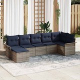 vidaXL Set de canapele pentru grădină 7 pcs Gri deschis poliratan 3354124