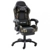 VidaXL Scaun de jocuri cu taburet, negru și camuflaj, piele ecologică 320096