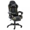 vidaXL Scaun de jocuri cu taburet, negru și camuflaj, piele ecologică 320096