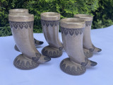 Patru CUPE din ceramica smaltuita scandinava, stil VIKING, sfarsitul sec. 20