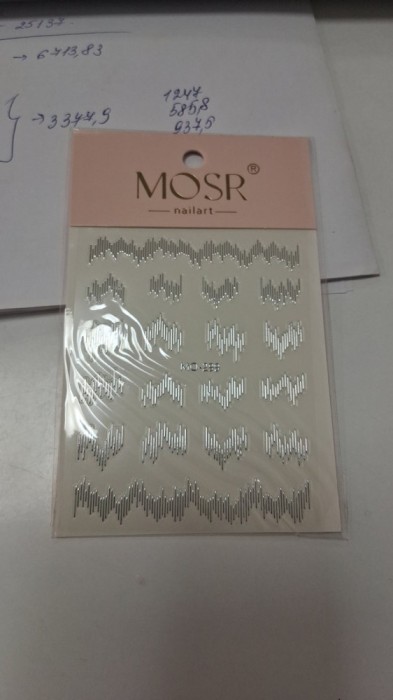 Autocolant pentru unghii Mosr MO-299, argintiu