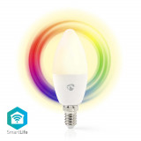 Bec LED Smart WiFi Nedis, E14, 4.9W, 470lm, 2700K-6500K, RGB