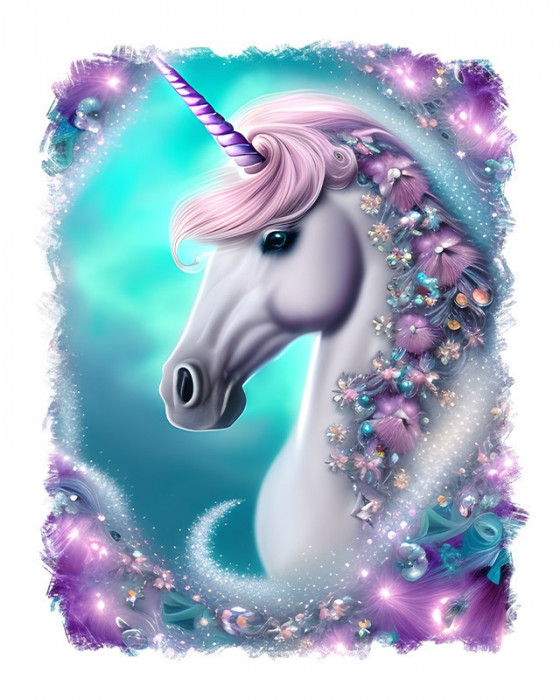 Sticker decorativ Unicorn, Roz, 70 cm, 11348ST