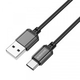 Cablu Date si Incarcare USB-A - USB-C Borofone BX87 Sharp, 60W, 1m, Negru