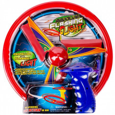 Disc zburator cu lansator, cu lumini, 11cm, multicolor foto