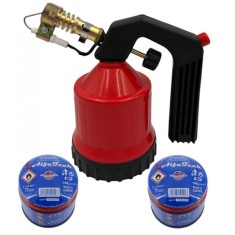 Set Lampa Gaz cu Aprindere Automata Pentru lipit si Prelucrat + 2 Butelii cu Gaz