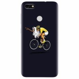 Husa silicon pentru Huawei P9 Lite mini, ET Riding Bike Funny Illustration