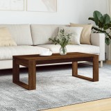 Masuta cafea Gossi, stejar maro, 102x50x35 cm, lemn prelucrat, dreptunghiulara. Blat lemn, structura lemn. Living, moderna