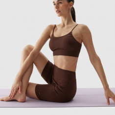 Șort de yoga cu uscare rapidă din materiale reciclate pentru femei - maro