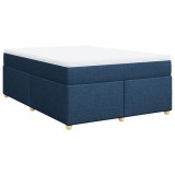 Cumpara ieftin Pat continental cu saltea, albastru, 160x200cm, material textil