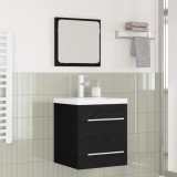 vidaXL Set de mobilier pentru baie 2 pcs Stejar Negru Lemn compozit 3393508