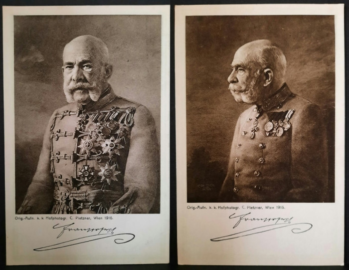 Carti postale Franz Joseph, 2 b. necirculate,
