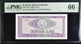 10 lei 1966 PMG66 UNC bancnota gradata, Litera