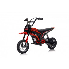 Motocicleta electrica copii, Kinderauto Enduro, roti gonflabile, scaun tapitat, 350W, 24V, rosie