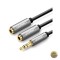 Adaptor Audio Splitter 3.5mm - 2 x 3.5mm UGREEN AV123 2in1 0.2m Gri