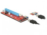 Riser Card mining PCI Express x1 &gt; x16 alimentare SATA, Delock 41423