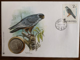 Ungaria - pasari - vultur - FDC cu medalie, fauna wwf