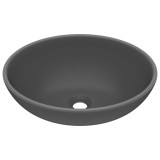 Cumpara ieftin Chiuveta de lux, gri inchis mat, 40x33cm, ceramica, forma ovala