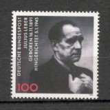 Germania.1991 100 ani nastere J.Leber-om politic MG.755, Nestampilat