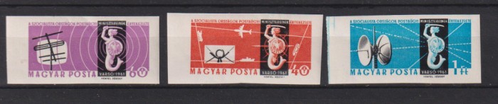 UNGARIA 1961 MI. 1762 B-1764 B MNH NEDANTELAT