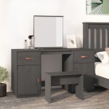 Set de masa de toaleta cu oglinda, gri, lemn masiv de pin GartenMobel Dekor, vidaXL