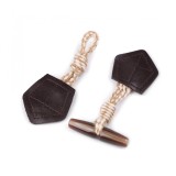 Cumpara ieftin Inchizatoare decorativa cu nasture pentru confectii, 21 cm, Maro inchis