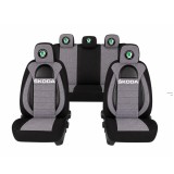 Set Huse Scaune Universale Racing, Gri cu Negru Personalizate cu Skoda