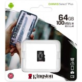 Card Memorie microSDXC Kingston Canvas Select Plus Android A1, 64Gb, Clasa 10 / UHS-1 U1 SDCS2/64GBSP