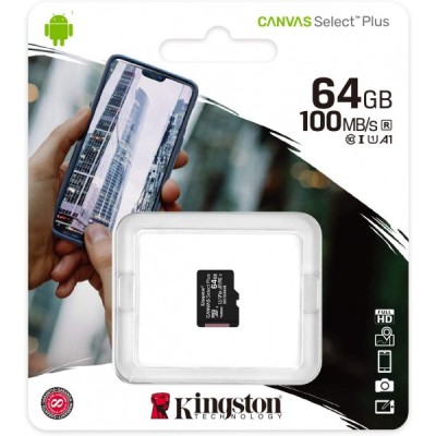 Card Memorie microSDXC Kingston Canvas Select Plus Android A1, 64Gb, Clasa 10 / UHS-1 U1 SDCS2/64GBSP foto