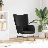 VidaXL Fotoliu de relaxare, negru, material similar l&acirc;nă