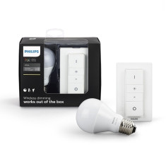 Set Bec LED Philips Hue + Intrerupator, E27, 9.5W (60w), 800 lm, lumina alba calda foto