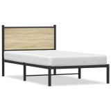 Cumpara ieftin Cadru pat metalic fara saltea, stejar sonoma, 100x190 cm