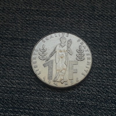 2b - 1 Franc 1996 Franta / Jacques Rueff / moneda comemorativa foto