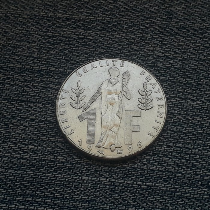 2b - 1 Franc 1996 Franta / Jacques Rueff / moneda comemorativa