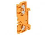 Conector de &icirc;mbinare șine 2,5mm2 3 borne portocaliu TS35