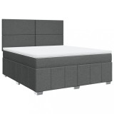 Cumpara ieftin Pat box spring cu saltea, gri inchis, 180x200 cm, textil
