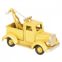 Macheta Camioneta Retro din metal galben 12 cm x 5 cm x 6 h Elegant DecoLux foto