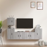 Cumpara ieftin Set dulapuri TV, 5 piese, gri sonoma, lemn prelucrat