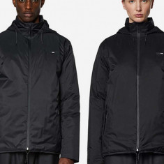 Rains geacă Padded Nylon Jacket culoarea negru, de tranziție, oversize 15470.BLACK-BLACK